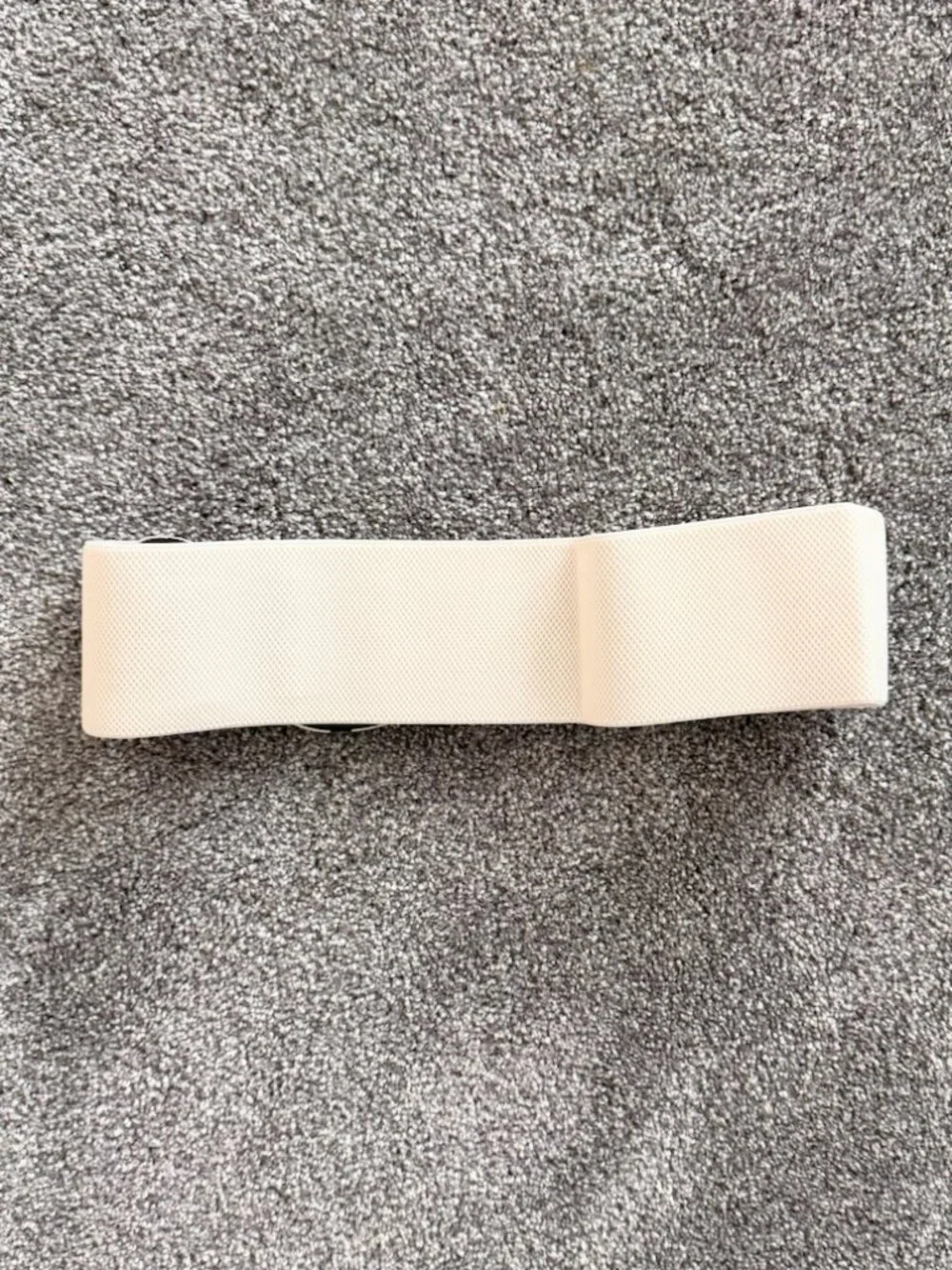 Ivory Stretch Waist Belt Faux Croc Statement Buckle Wide Elastic Cinch Belt